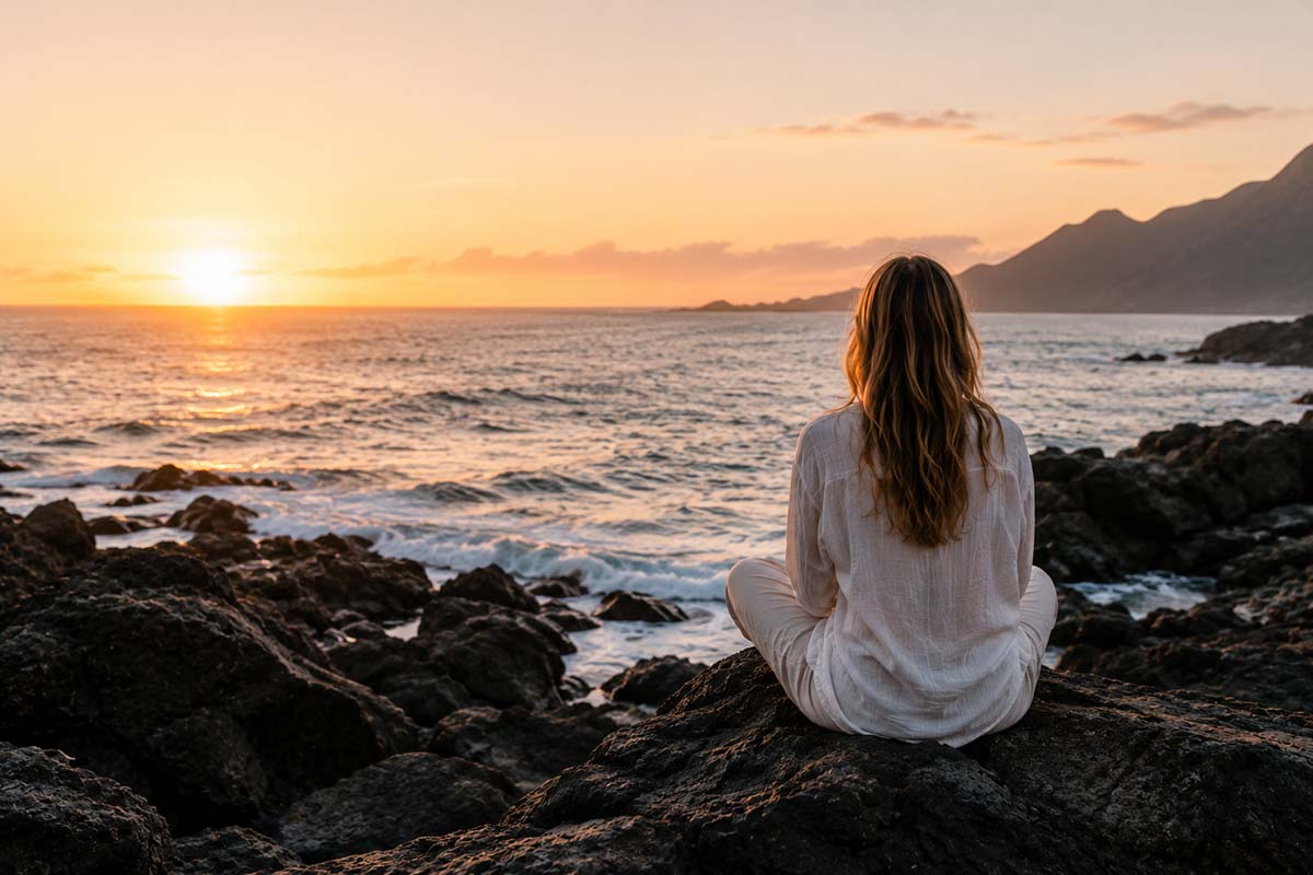 Ein ruhiger Abend am Meer web